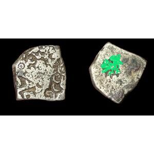 India Magadh Janapada ASHOKA Punch Mark silver Coin PEACOCK symbol 300BC